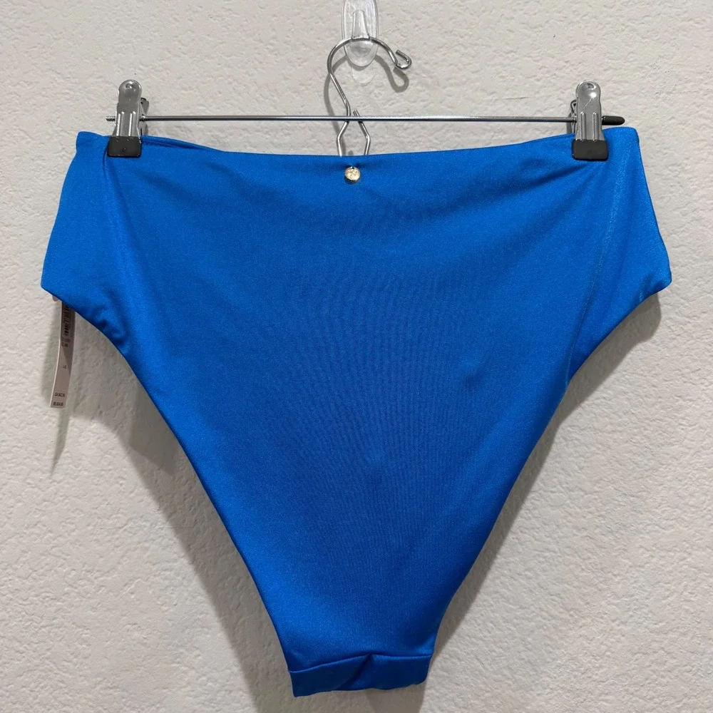 Victoria's Secret Swim Bikini Set Top Bottom Large Blue 36D Push Up Cheeky NEW - Picture 6 of 7